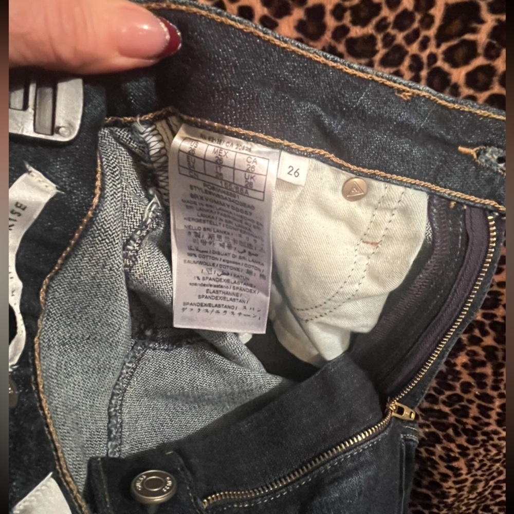 NWT Y2K GUESS Super Hi Rise Dark Blue Skinny Jeans sz 26 - Picture 4 of 4